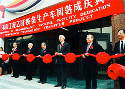 1989年，中国生物制品总公司成立。同年，北京生物制品研究所率先从美国默克公司引进重组酵母乙肝疫苗工业化生产技术